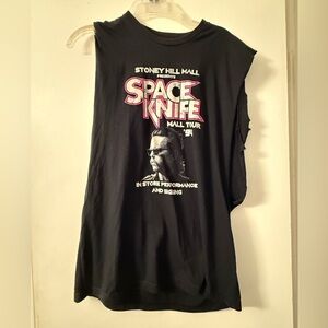 Next Level Apparel Black Muscle Tee with Pink & White space knife Graphic